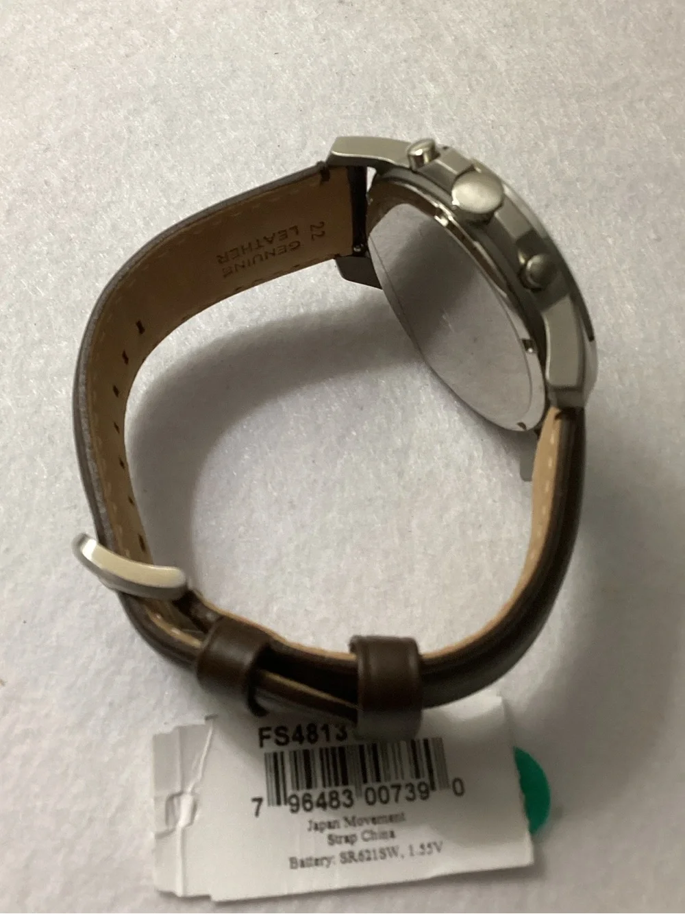 Fossil Chronograph Grant Brown Leather Strap Watch 44mm